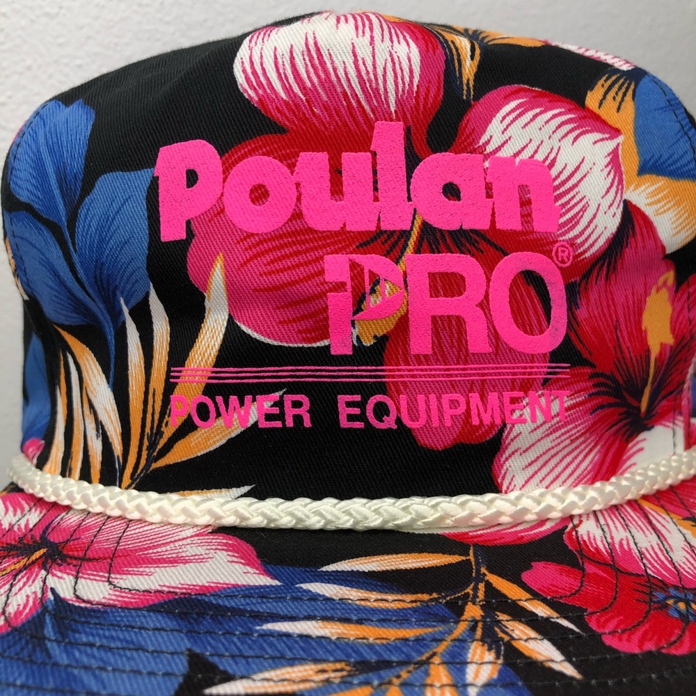 Vintage Poulan Pro Power Equipment Floral SnapBack Hat - Picture 2 of 12